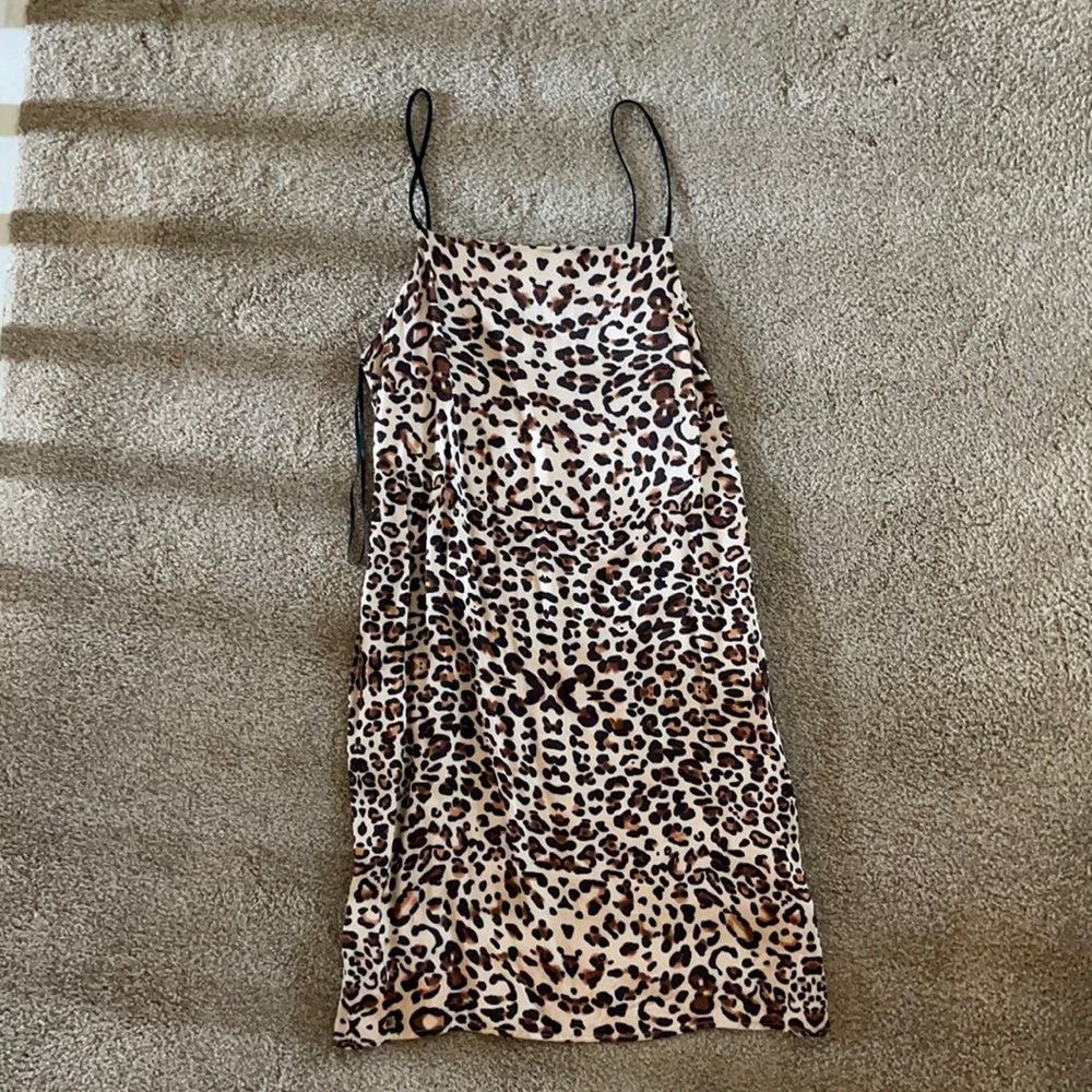 Topshop cowlneck cheetah mini dress
